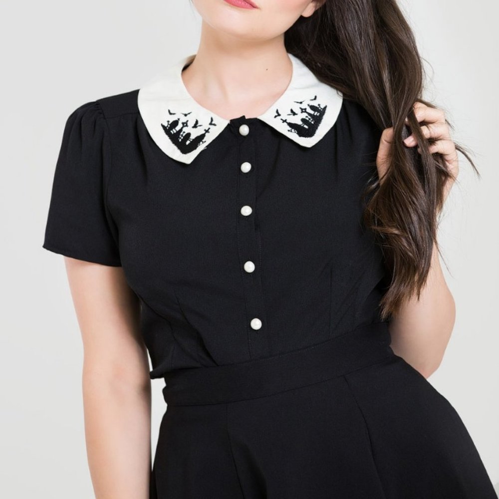 Hell Bunny Graveyard Collar Blouse